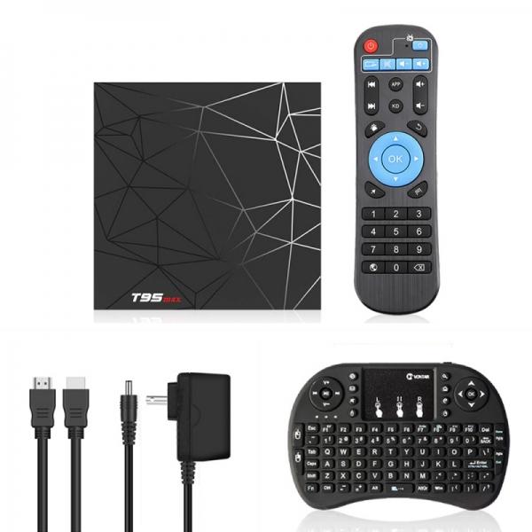 T95 Max Android 9.0 TV Box 4GB 64GB 4K 1080P Smart Media Players - US Plug With i8 Wireless Keyboard