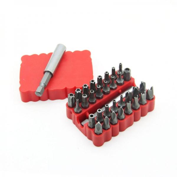 TASP 33 Pieces CRV Security Tamperproof Screwdriver Bits Set Silver Gray