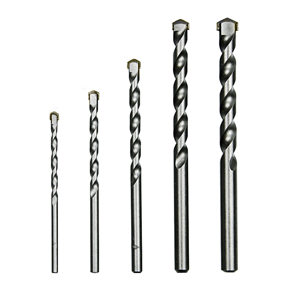 5pcs Masonry Drill Bits Tungsten Carbide Tipped Concrete Brick Stone Drilling Set Size 4 5 6 8 10mm Power Tool Accessories