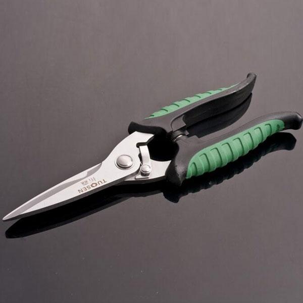 TUOSEN 8inch Multifunctional Garden Tools Scissors Branch Shears Tinsmith Snips Green