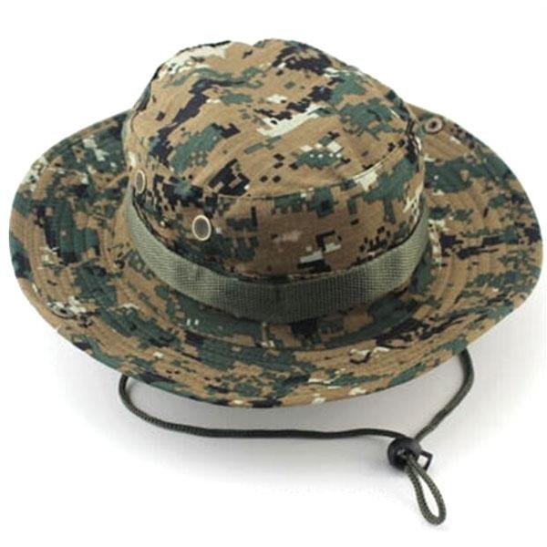 Outdoor Hiking Tactical Combat Camo Fishing Cap Bucket Cap Digital Camouflage