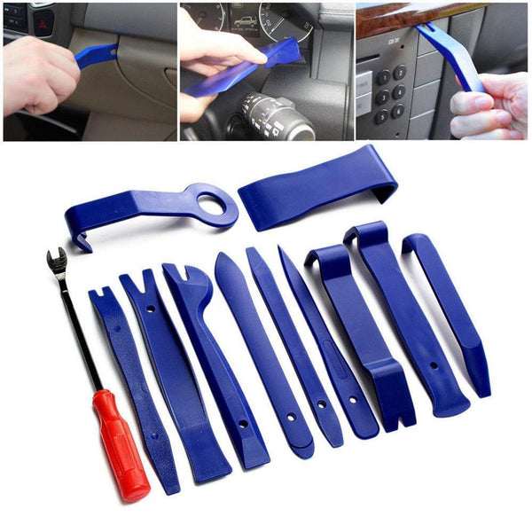 12PCS Car Hand Tool Car Door Clip Panel Audio Video Dashboard Removal Kit DVD Stereo Refit Plastic Trim Panel Dashboard Removal Tool