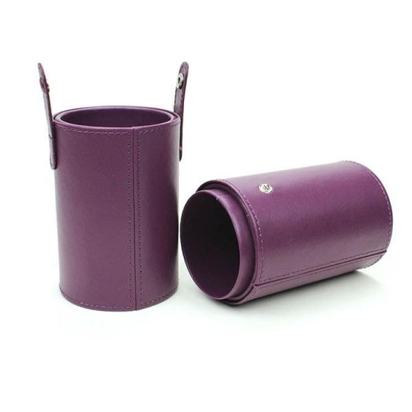 Travel Makeup Brush Round Case Makeup Brush Holder Organizer Size S Purple