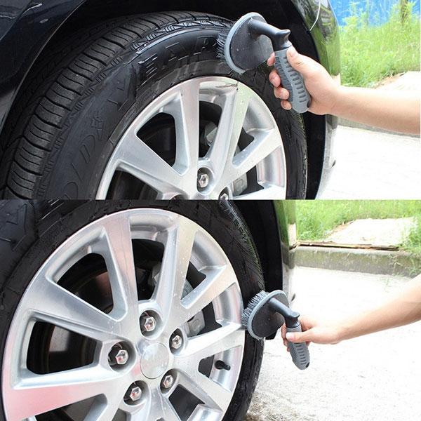 T-type Multifunctional Specialized Car Wheel Scrubber Brush Gray