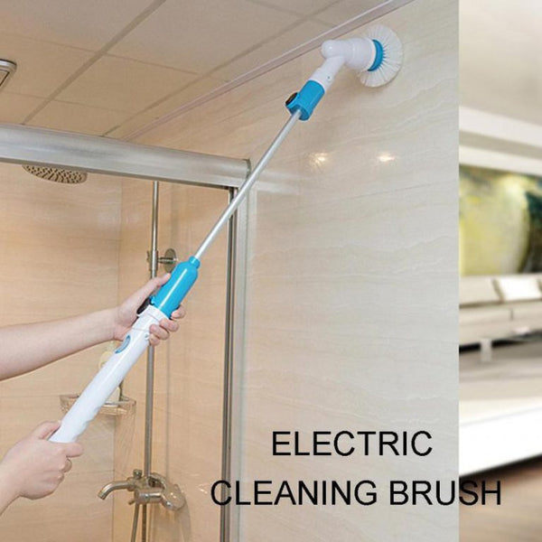 Multi-function wireless electric long handle cleaning brush rechargeable automatic rotating telescopic cleaning brush