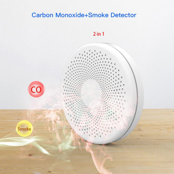 Tuya Smart WiFi Fire Detector Smoke Alarm Sensor Smoke & Carbon Monoxide Composite Home Remote Alarm SMS Notification