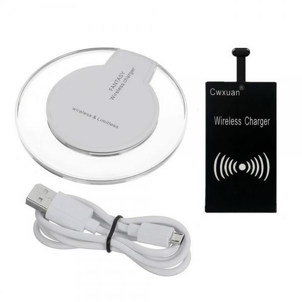 Type-C Qi Wireless Charger Receiver + Wireless Charging Kit for Type-C Mobile Phone White