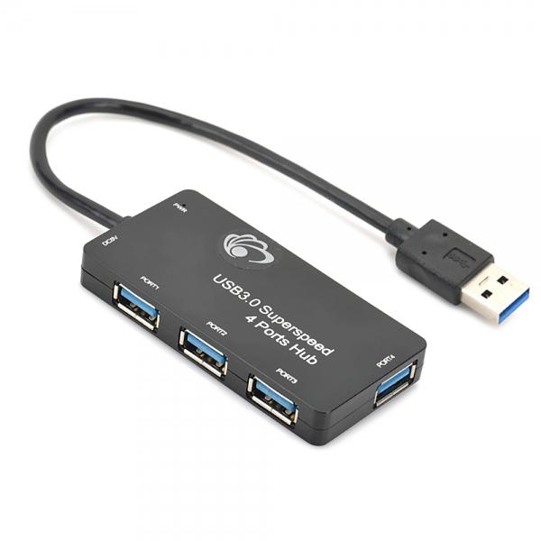 USB 3.0 Super Speed 4 Port USB HUB for Desktop Computer Laptop Black