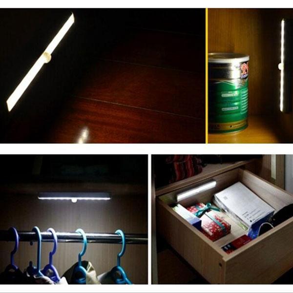 LED Motion Sensor Night Light USB Rechargeable Infrared IR Cold White