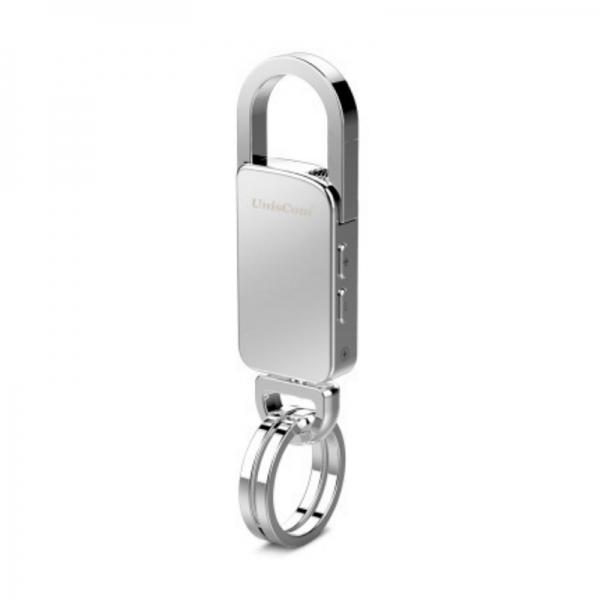 USB Sound Audio Digital Voice Recorder MP3 Metal Casing Keychain 8GB - Silver