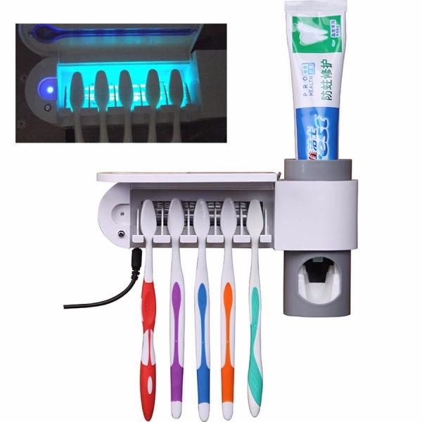 UV Light Toothbrush Sterilizer Box Ultraviolet Antibacterial Toothbrush Cleaner Toothbrush Holder (US Plug)
