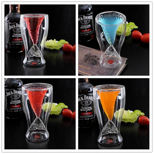 Beer Steins Cocktail Cup Mermaid Shape Glass Mug Transparent