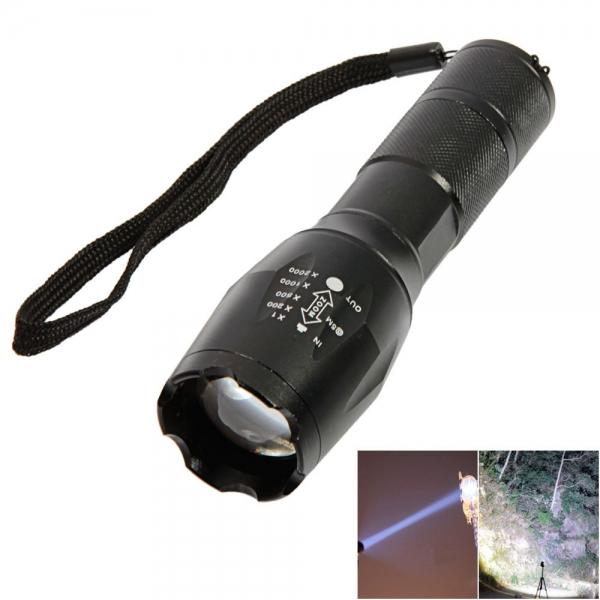 LED 10000LM T6 Focusing White Strong Light Outdoor Camping Powerful Led Flashlight Black