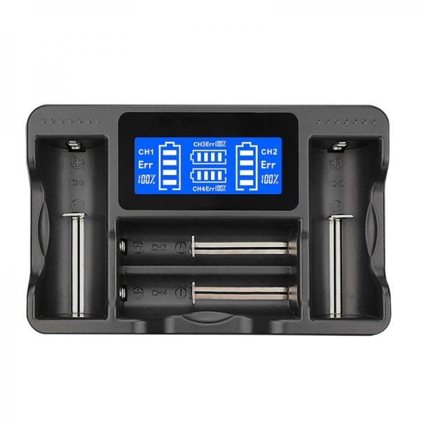 Universal Battery Charger Four-slot LCD Display Charger for Rechargeable Batteries (Micro-usb interface)