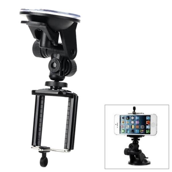Universal Car Mount Cellphone Holder & Suction Cup for iPhone / Samsung / HTC / Digital Cameras Black - stringsmall