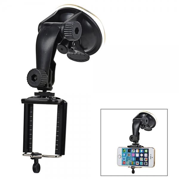 Universal Large Lengthened ABS Car Mount Holder with Suction Cup for Cellphones/Digital Cameras Black - stringsmall