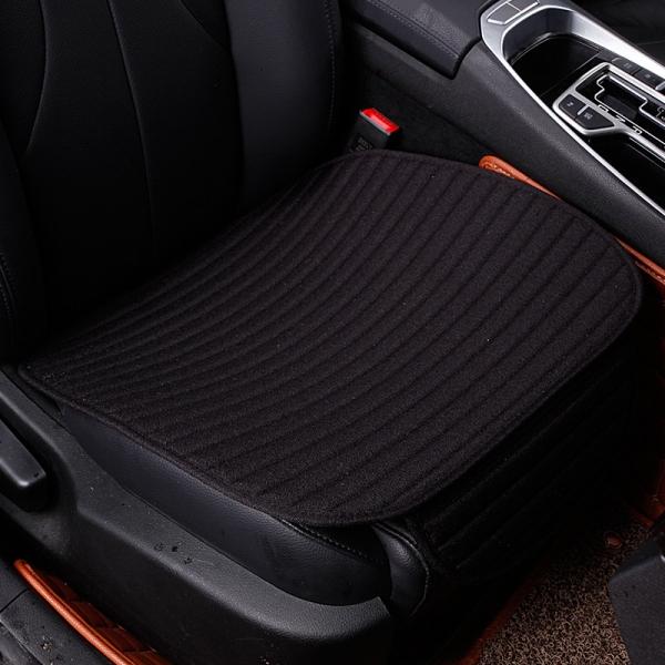 Universal Linen Ventilated Breathable Nonslip Car Front Seat Cushion Cover Pad Mat - Black