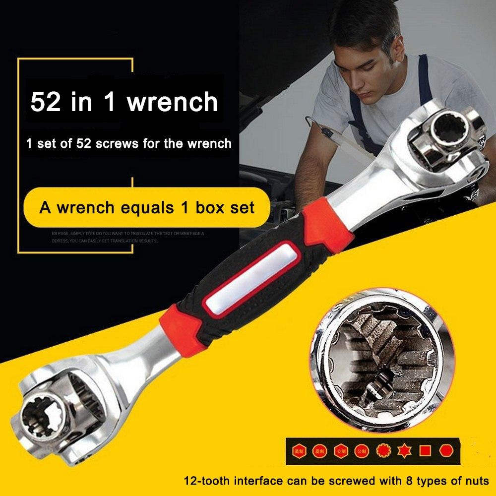 Universal Tiger Wrench Spanner Multi-function 52In1 Wrench Rotary Tool 360 Degree 6-Point Universial Furniture Car Repair Tool