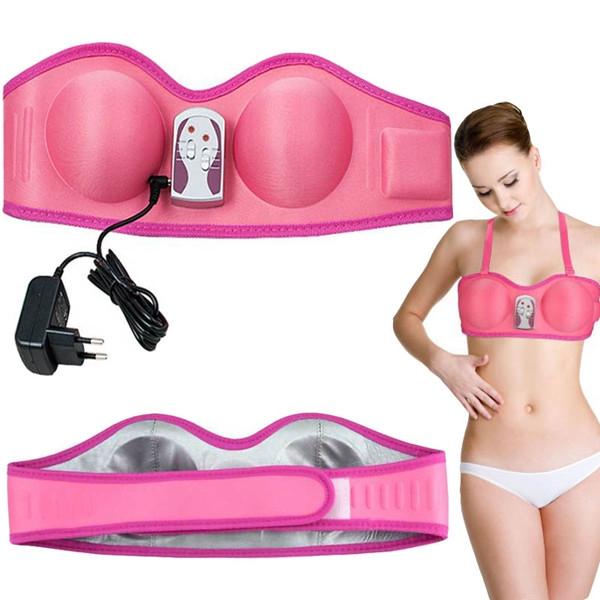 Update Breast Enhancer Wearable Breast Massager Enhancement Device Firming Chest Machine for Women US Plug Pink
