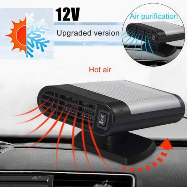 Upgrade 12V 150W car summer fan for car  has air purification and smoke removal functions-black and gray