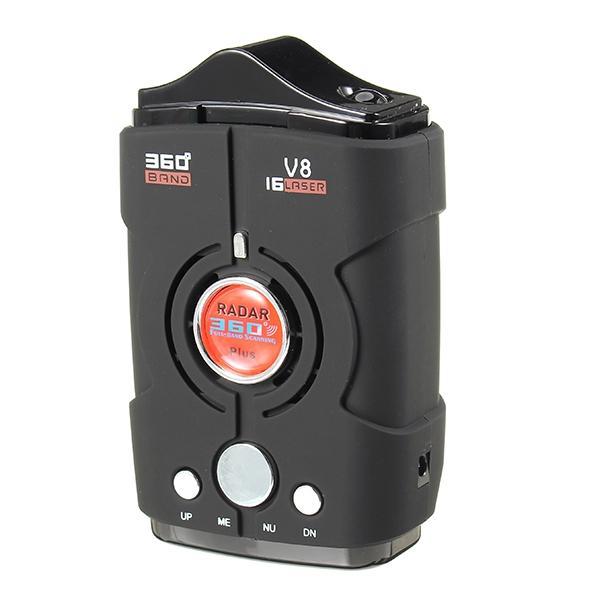 V8 360 degree Full-Band-Scanning Voice Radar Detector - Russian