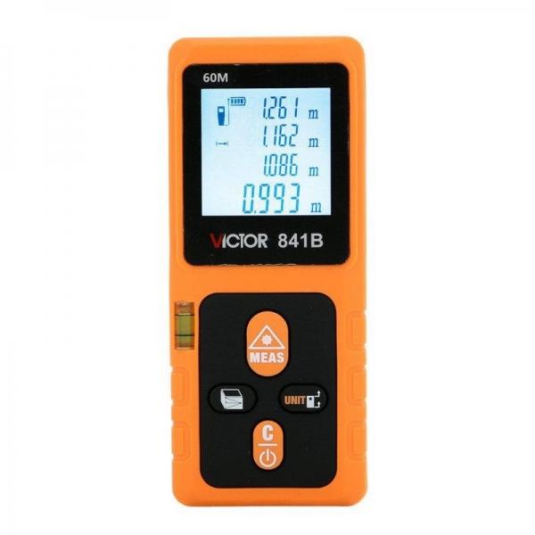 VICTOR 841B 60m Digital Laser Distance Meter Rangefinder Area Volume Pythagorean Theorem Measurement with Bubble Level