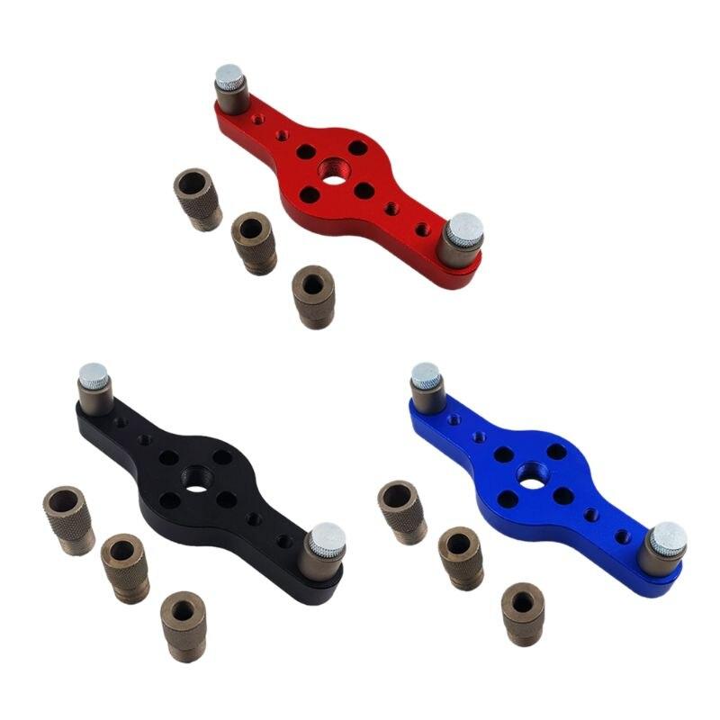 Vertical Pocket Hole Jig Set 6/8/10mm Woodworking Guide Straight Drilling Locator Aluminum Alloy Punch Positioner Tool
