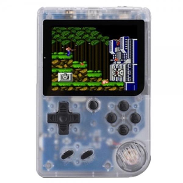 Video Game Console 8 Bit Retro Mini Pocket Handheld Game Player Built-in 168 Classic Games - Transparent White