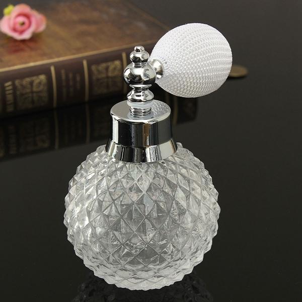 Vintage Refillable Glass Perfume Spray Empty Bottle Atomizer 100ml White