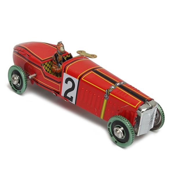 Vintage Wind Up Racing Car Model Clockwork Tin Toy