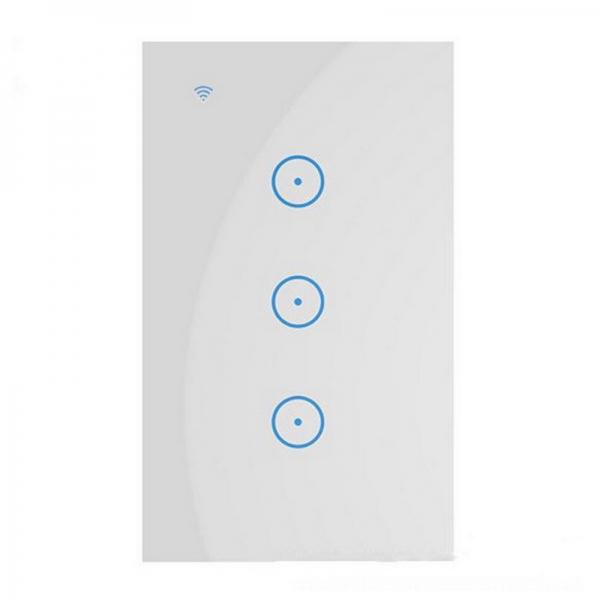WIFI Smart Wall Light Touch Switch 3 Gang Home Intelligent Phone Control Switches Panel US Plug