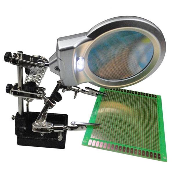 WLXY JM-508A Multi-functional LED Magnifying Glass Soldering Iron Stand Holder Table Magnifier