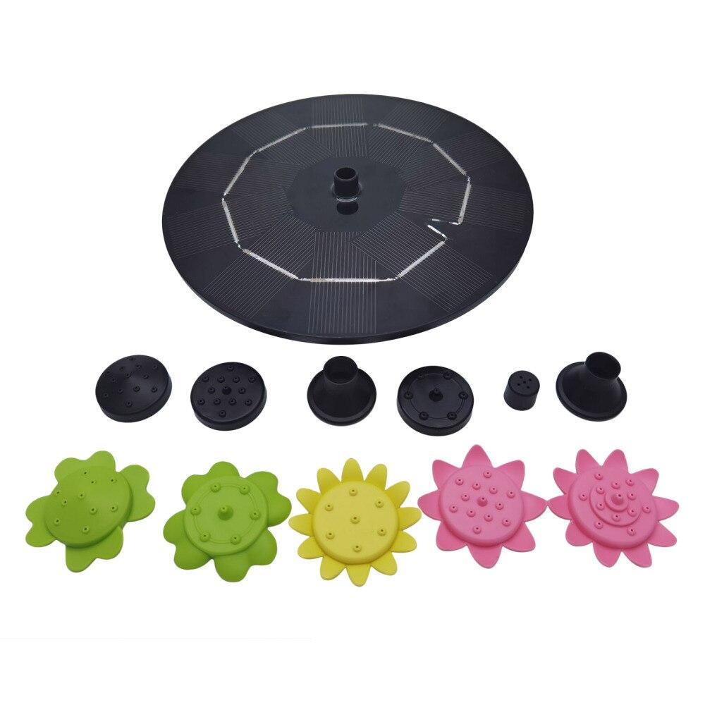 Waterfall Fountain Garden Decoration Floating Mini Outdoor Bird Bath Petal Shape Spin Home 5V 3W Solar Pump