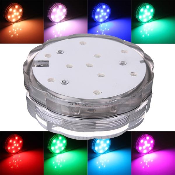 Waterproof LED Multicolor Submersible Party Vase Base Light Lamp White
