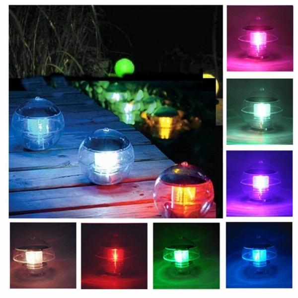 Waterproof LED Solar Floating Light 7 Colors Changing Hanging Globe Ball Lamp Decoration
