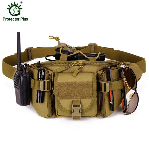 Waterproof Nylon Men Fanny Pack Tactical Military Army Waist Bag Hiking Outdoor Camping Shoulder Bum Belt Bum Sport Chest Bags