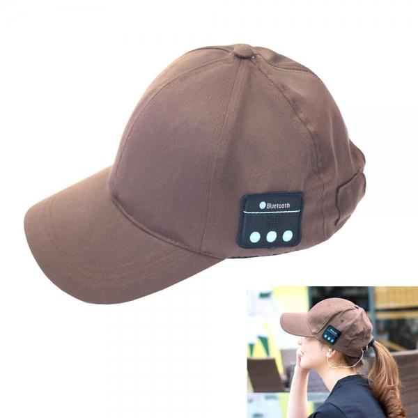 Hat Bluetooth Music Player Baseball Headset Hands-free Earphone Cap Coffee