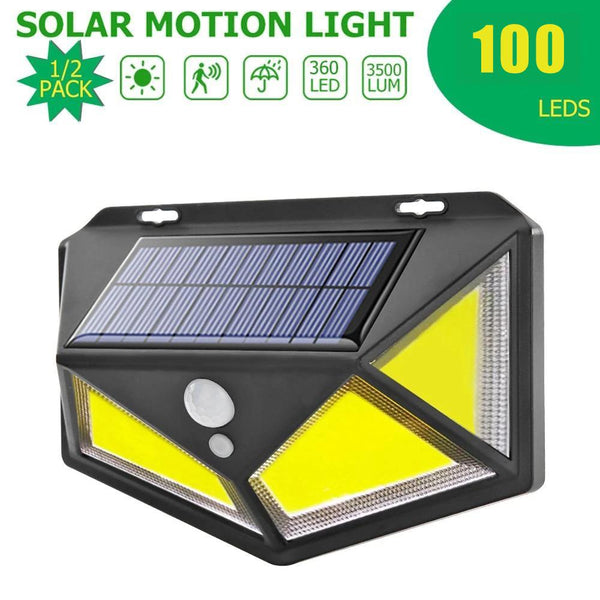 100COB 1800mah 3500LM LED Solar Wall Light Garden 4 Sides Luminous Induction Street Lamp