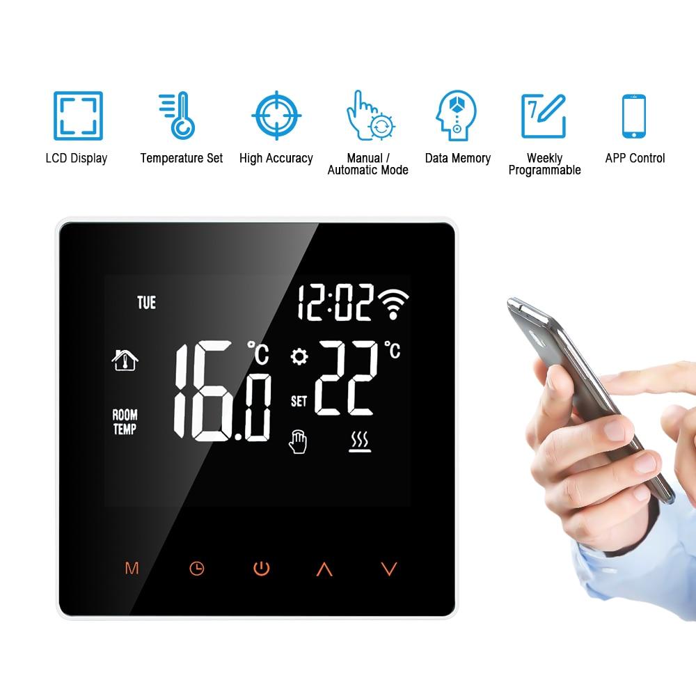 Wi-Fi Smart Digital Temperature Controller Thermostat APP Control Touch Screen Programmable Electric Floor Heating Thermostat