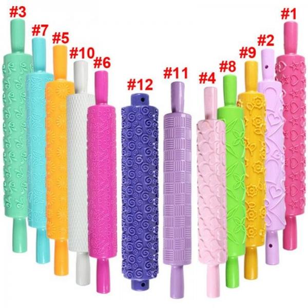 Wilton Rolling Pin Heart & Stars Shape Baking Stamping Tool Fondant Embossed Mold #1