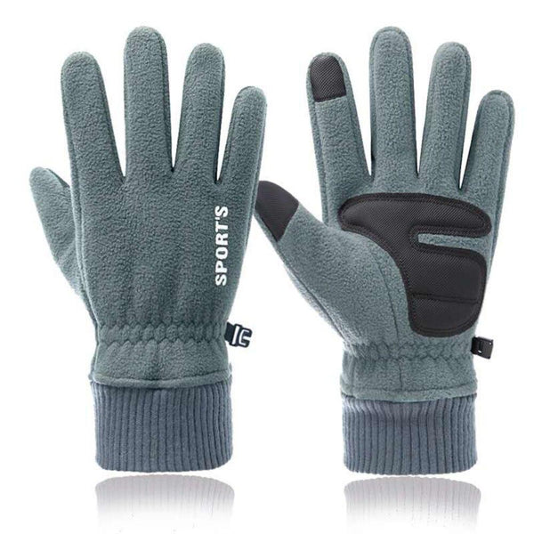 Winter Touchscreen Gloves Deerskin Palm Anti-slip Thermal Polar Fleece Back With Insulated Cotton Water Resistant Hands Warmer