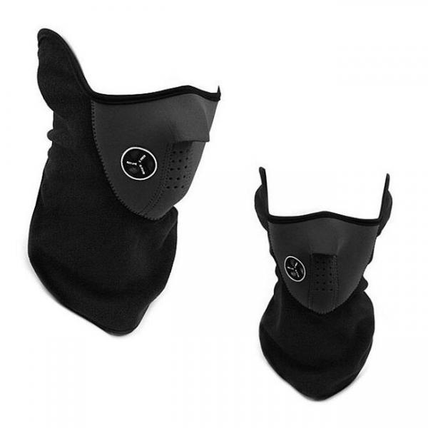Winter Warm Polar Fleece Half Face Mask Outdoor Cycling Ski Hiking Windproof Neck Guard Dust Mask Black