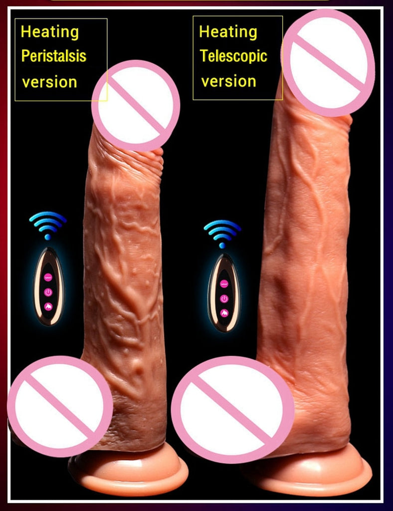 Wireless Remote Telescopic Heating Penis Vibrator USB Charging Adult E image image