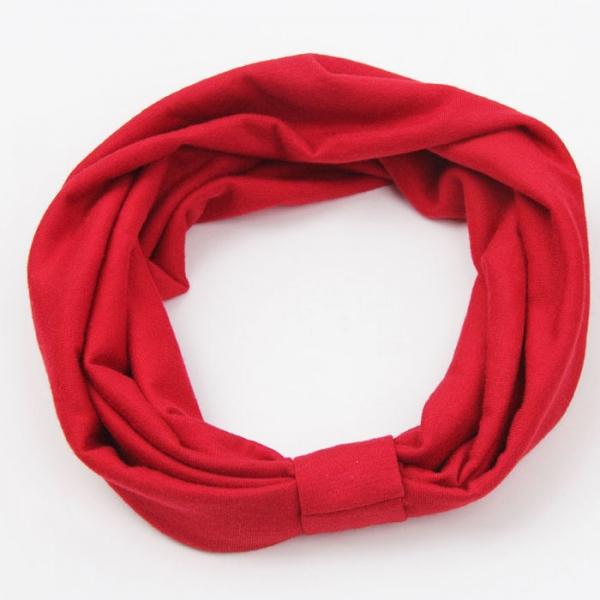 Women Elastic Turban Head Wrap Twisted Hair Band-Red