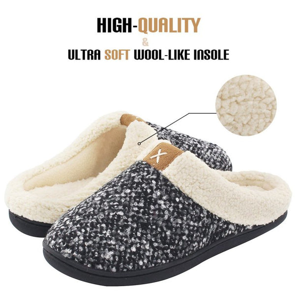 Comfortable Fleece Lining Cozy Memory Foam Slippers