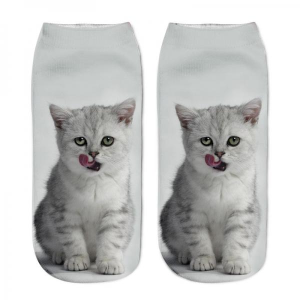 Women Unisex 3D Printed Animal Pattern Cute Cat Socks Low Cut Ankle Hosiery - #6