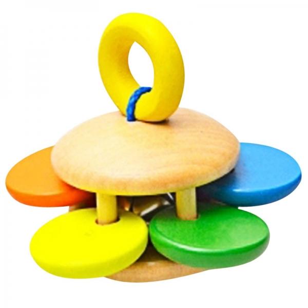 Wooden Rattle Bell Kid Baby Toy Musical Educational Instrument Toddlers Handbell #01