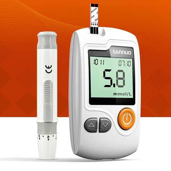SANNUO GA-3 Blood Glucose Monitor Glucometer with 50pcs Test Strips & 50pcs Lancets White