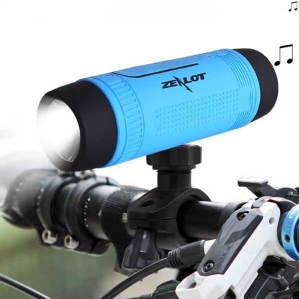 ZEALOT S1 Bluetooth Speaker Bicycle Portable Flashlight Wireless Spe Blue