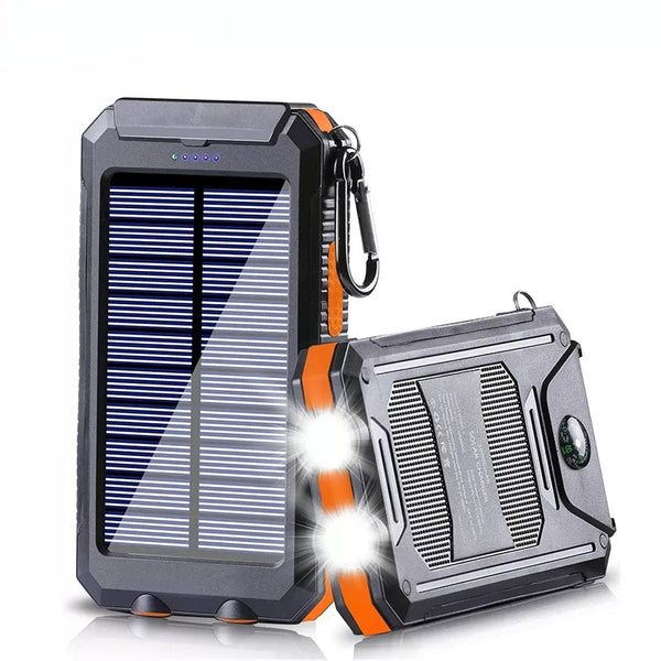 Solar Power Bank 80000mAh Portable Charging Poverbank External Battery Charger  Strong Light LDE Light for All Smartphones